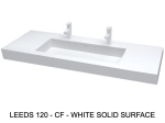 Plan vasque lavabo sur mesure : L 130 à 201 x P 40 à 51 cm, finition lisse mate, Solid-Surface, Anti bactérien, résine Akrytan® teinté dans la masse, Livraison Offerte.